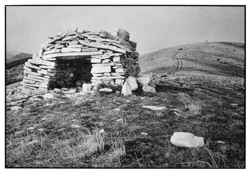 Abri pastoral - Chane de Lure. Carte postale de Pierre Ricou, 1983.